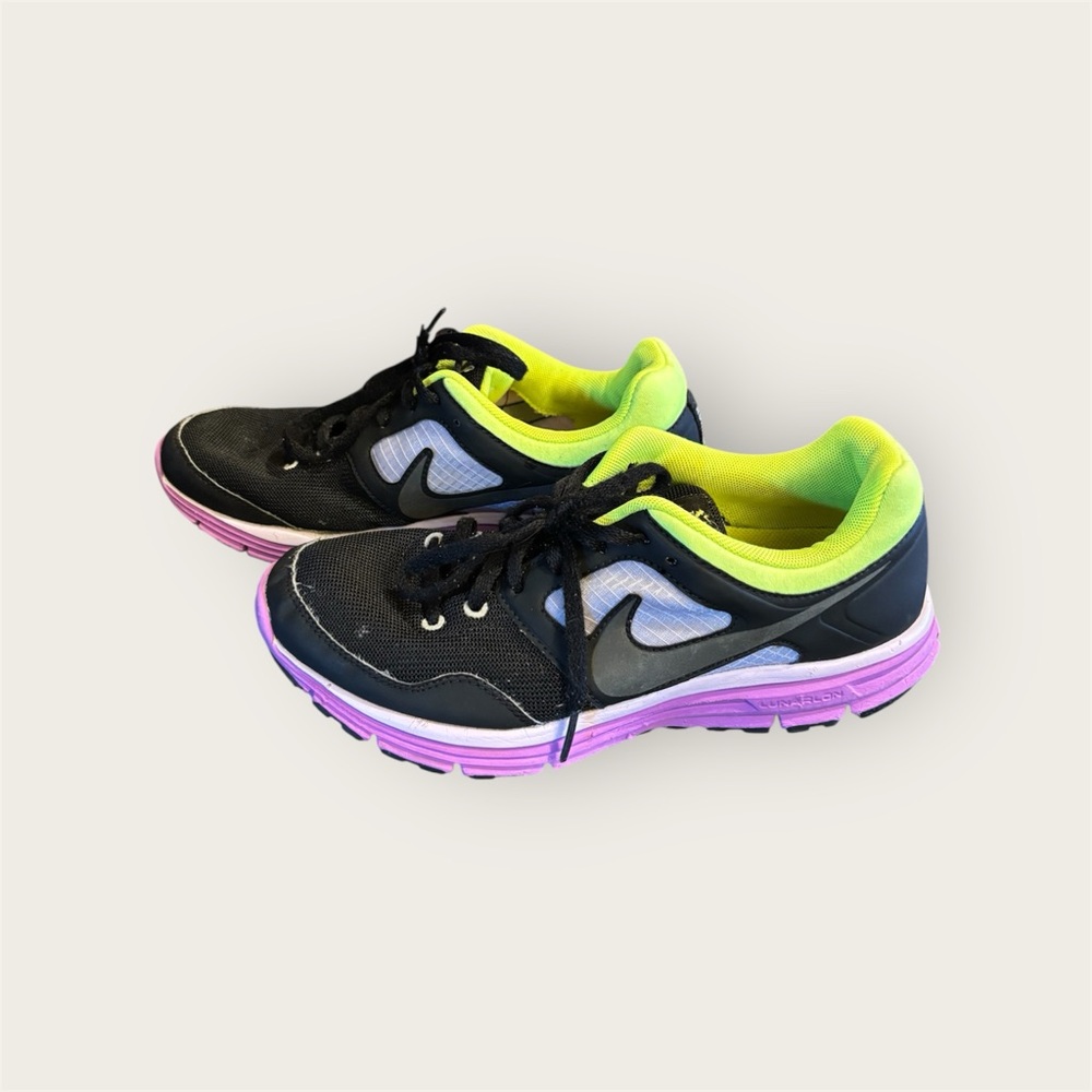 Nike Black, Green and Purple Lunarfly 4 Running Shoes